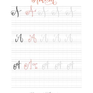 Hojas de práctica de caligrafía floreciente / 3 formas de crear letras florecientes / Caligrafía moderna / Letras con pincel imagen 4