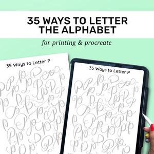 Hand Lettering Tracing Sheets | 35 Ways to Hand Letter the Alphabet | Uppercase | Lowercase | Learn Brush Calligraphy