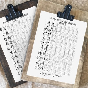 BUNDLE & Save Hand Lettering Practice Sheets 10 Ways to Hand Letter the Alphabet Uppercase Lowercase Learn Brush Calligraphy image 2