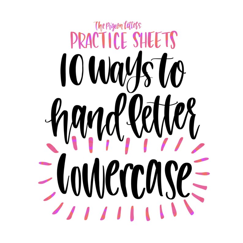 Puede incluir: Una descarga digital de 10 hojas de pr&aacute;ctica para el lettering a mano de letras min&uacute;sculas. Las hojas de pr&aacute;ctica de The Pigeon Letters est&aacute;n dise&ntilde;adas para ayudarte a aprender a escribir letras min&uacute;sculas a mano de 10 maneras diferentes.