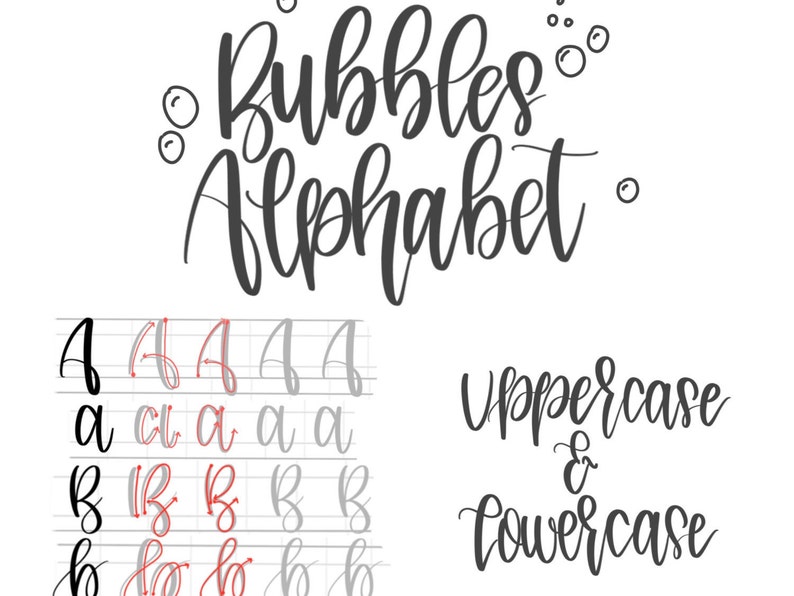 Hand Lettering Practice Sheets Modern Calligraphy Guide The Pigeon Letters Bubbles Alphabet Uppercase & Lowercase image 5