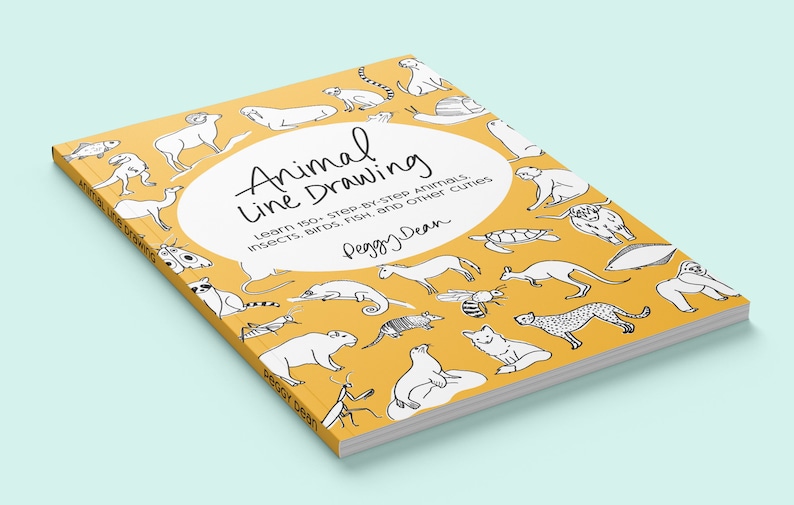 Animal Line Drawing Paperback Book: Learn 150 Step-by-Step Animals, Insects, Birds, Fish, and Other Cuties image 1