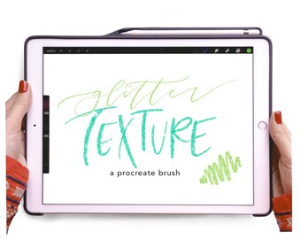 Glitter Texture Procreate Lettering Brush | Realistic Glitter Sparkly Custom iPad Calligraphy Brush