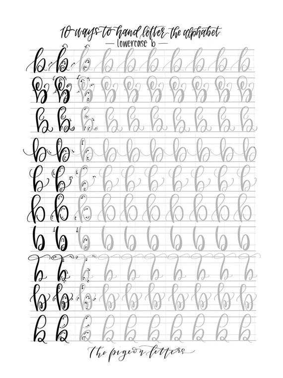 BUNDLE Save Hand Lettering Practice Sheets 10 Ways to Hand Letter the Alphabet Uppercase Lowercase Learn Brush Calligraphy Etsy