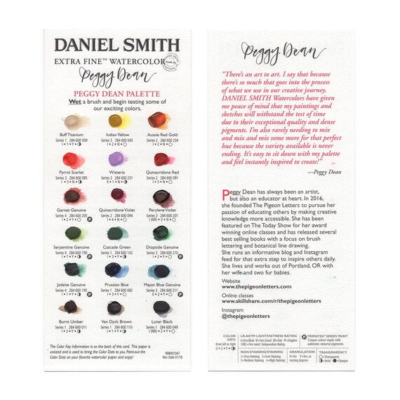 Daniel Smith Pigment Chart