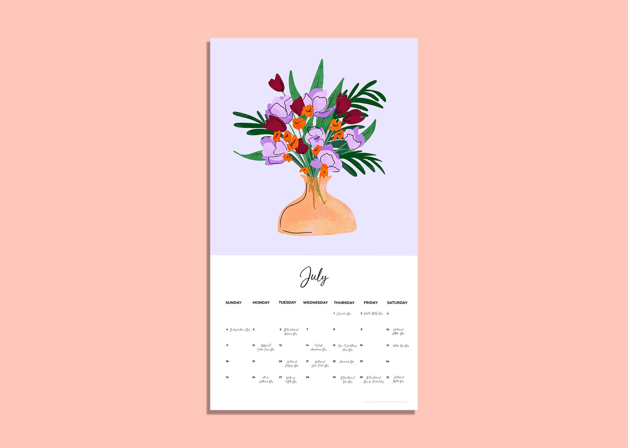 2021 Floral Artist Wall Calendar with BONUS Art Print Etsy