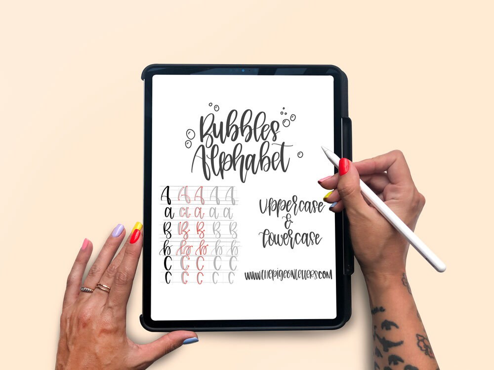 hand lettering practice sheets modern calligraphy guide etsy