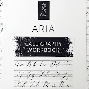 Modern Calligraphy printable Worksheet / INSTANT DOWNLOAD / ARIA workbook / Calligraphy Practice Sheets / Hand Lettering Worksheets