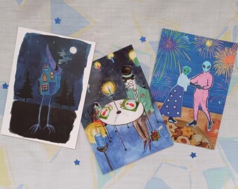 Postcards - holidays christmas newyear winter - A6