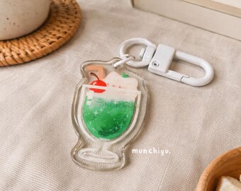 Melon Soda Cat - Cute Acrylic Epoxy Keychain - Drink Charm - Etsy