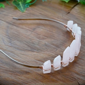 Rose Quartz crystal crown fairy crown crystal tiara boho bride boho wedding bridal crown crystal headpiece boho bridesmaid bachelorette image 5