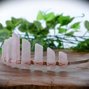 Rose Quartz crystal crown fairy crown crystal tiara boho bride boho wedding bridal crown crystal headpiece boho bridesmaid bachelorette image 3