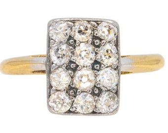 Art Deco 18ct Gold Diamond Panel Ring, 0.50ct