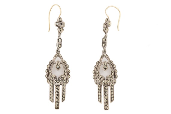 Art Deco Marcasite Cascade Drop Earrings