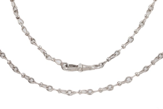French Antique Silver Fancy Chain, 28"