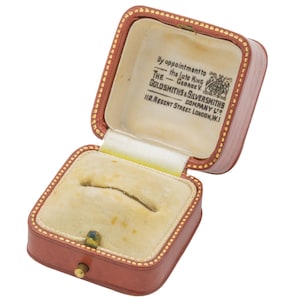 Art Deco Brown Leather Ring Box, The Goldsmiths & Silversmiths Co Ltd image 1