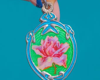Art Nouveau Era Silver & Enamel Slider Locket