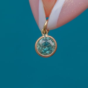 Antique 14ct Gold Blue Zircon Charm, 0.90ct