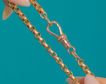 18" Antique 9ct Gold Chain with Dog Clip