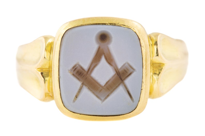Antique 18ct Gold Masonic Ring c.1899 Etsy