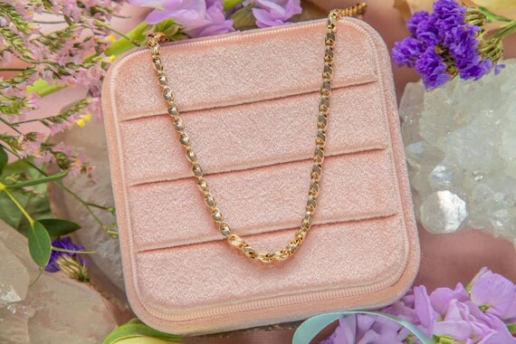 Antique 9ct Gold Tulip Link Chain 10.8g 
