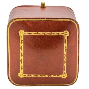 Art Deco Brown Leather Ring Box, The Goldsmiths & Silversmiths Co Ltd image 2