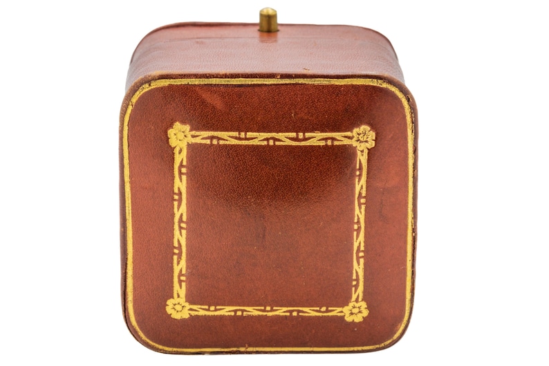 Art Deco Brown Leather Ring Box, The Goldsmiths & Silversmiths Co Ltd image 2