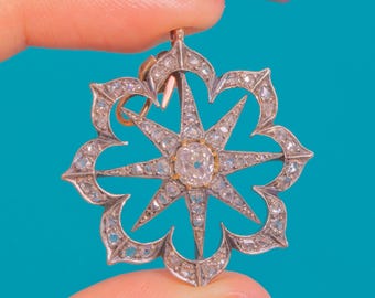 Antique Victorian Old Mine-Cut Diamond Star Pendant, 2.30ct