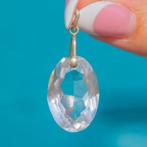Art Deco Silver Faceted Rock Crystal Pendant