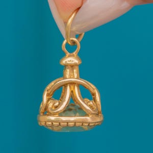 9ct Gold Openwork Citrine Fob Pendant 5.80ct
