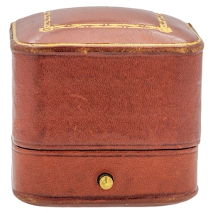 Art Deco Brown Leather Ring Box, The Goldsmiths & Silversmiths Co Ltd image 3