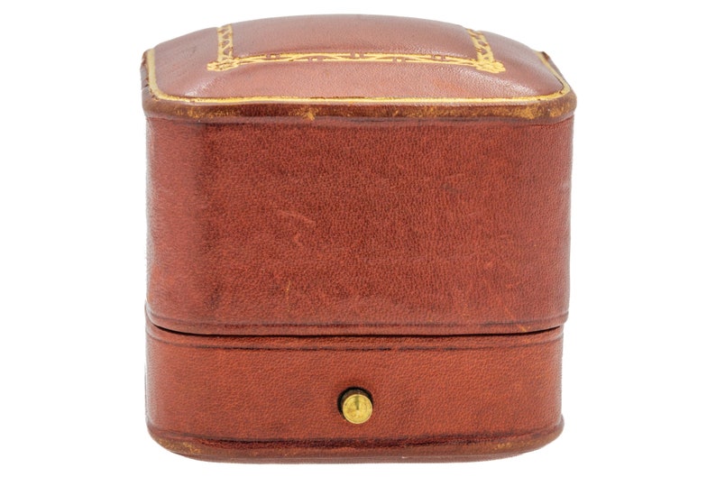 Art Deco Brown Leather Ring Box, The Goldsmiths & Silversmiths Co Ltd image 3