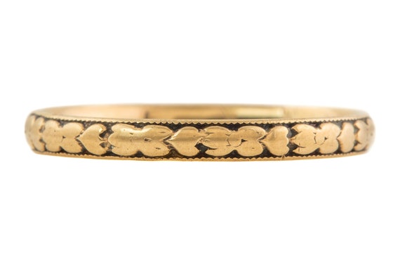 Art Deco Gold Wedding Band