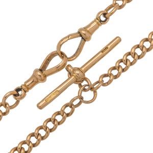 17" Antique 9ct Gold Albert Chain, with Matching Dog-Clips (41.6g)