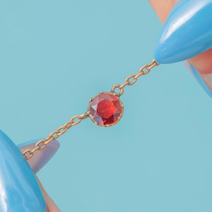 Antique 9ct Gold Flat-Cut Garnet Bracelet