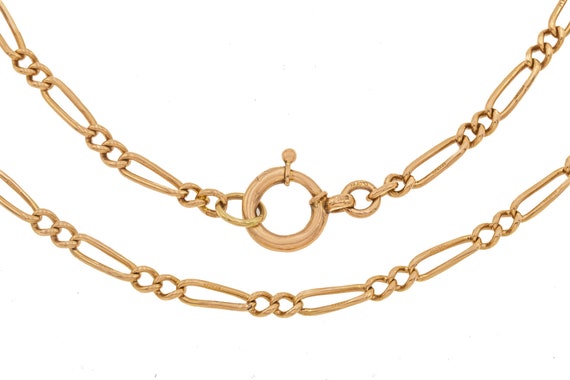 17.5 Antique 14ct Gold Large Figaro 