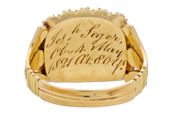 Georgian 15ct Gold Mourning Ring, c.1821 - image 5