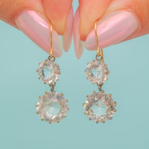 Antique Paste Drop Earrings, 9ct Gold Hooks