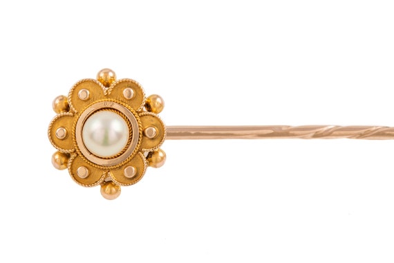 15ct Gold Antique Victorian Yellow Gold Gemstone Stick Pin