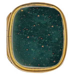 Edwardian 9ct Gold Bloodstone Locket Fob