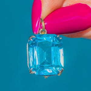 Art Deco Blue Paste Pendant, 9ct Gold