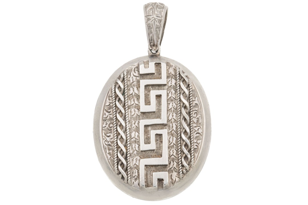 Antique Sterling Silver Greek Key Pattern Locket, 19g - Etsy
