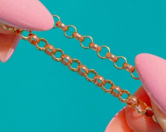18" 9ct Rose Gold Belcher Chain with Lobster Clasp