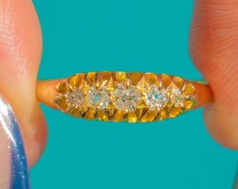 Bright 18ct Yellow Gold Diamond Five Stone Ring, 0.30ct
