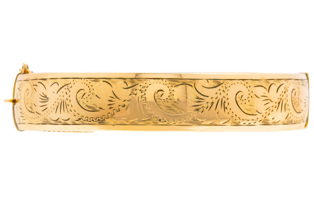 Engraved 9ct Rolled Gold Bangle 7 Etsy UK