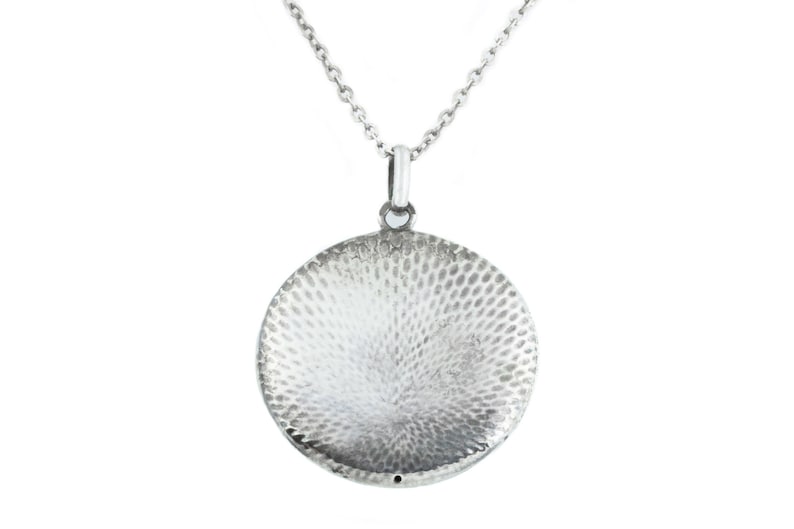 with 16.5 Chain Antique Silver Guilloche Pendant
