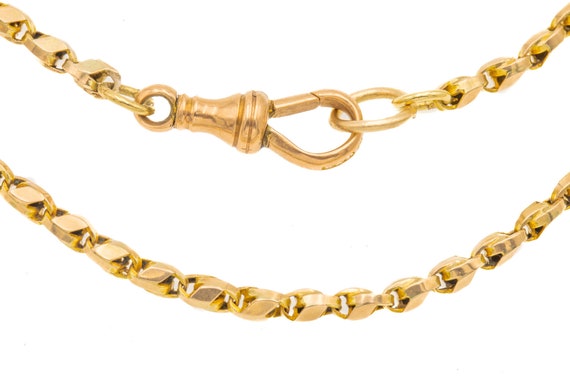 16.5 Antique 9ct Gold Tulip Link Chain 