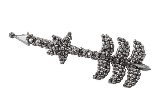 Early Victorian Cut Steel Arrow Brooch