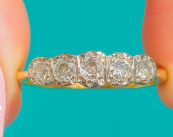 18ct Gold Diamond Five Stone Ring, 0.40ct