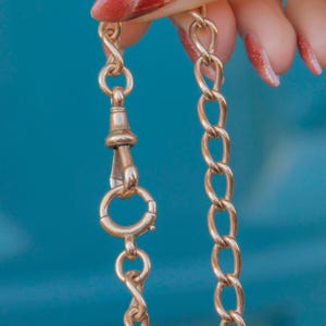 Antique 9ct Gold Albert Chain with T-Bar, Dog-Clip & Bolt Ring, 36g